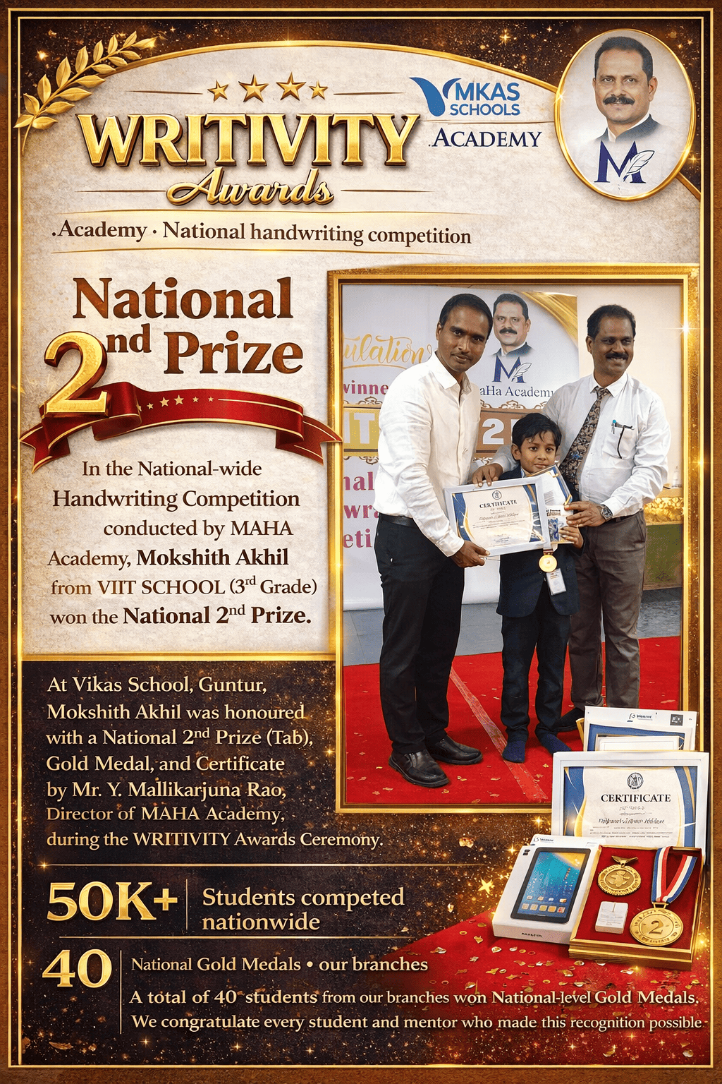 Mokshith Akhil — National 2nd Prize